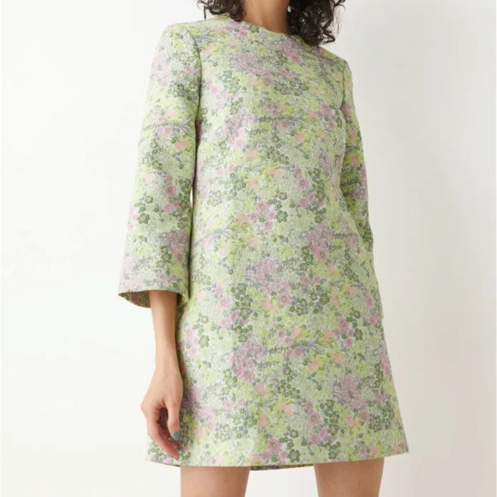 SOLD Green/Lilac floral jacquard dress (& Other Stories)